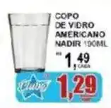 Supermercado Estrela Azul Copo de vidro americano nadir oferta