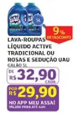 Assaí Atacadista Lava-roupas liquido active tradicional ou rosas e sedução uau oferta