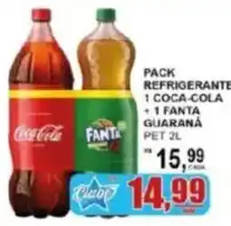 Supermercado Estrela Azul Pack refrigerante 1 coca-cola + 1 fanta guaraná oferta