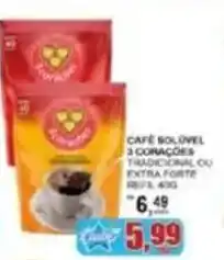 Supermercado Estrela Azul Café Bolúvel 3 Corações Tradicional ou Extra Forte oferta