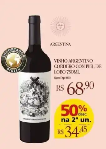 Vinho argentino cordero con piel de lobo
