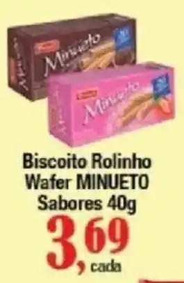 Supermercados Unidos Biscoito Rolinho Wafer Minueto oferta