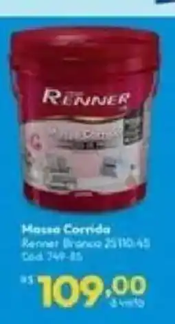 Lojas Becker Massa corrida renner branca oferta