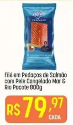 Muffato Filé em pedaços de salmão com pele congelado mar & rio pacote oferta