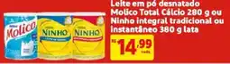 Mercado Extra Leite em pó desnatado molico total cálcio ou ninho integral tradicional ou instantâneo oferta