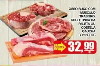 Supermercado Estrela Azul Ossobuco com músculo traseiro, chuletinha da paleta ou costela gaucha bovino kg oferta