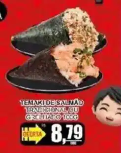 Supermercado Estrela Azul Temaki de salmão tradicional gu grilliado oferta