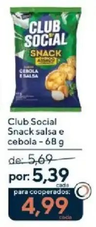 Coop Club Social snack salsa e cebola oferta
