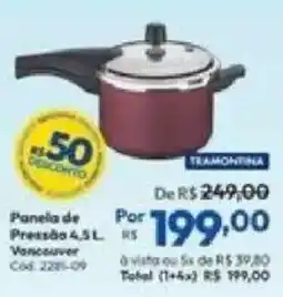 Lojas Becker Panela de Pressão 4,5 L. Vancouver oferta
