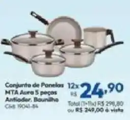 Lojas Becker Conjunto de Panelas MTA Aura 5 peças oferta