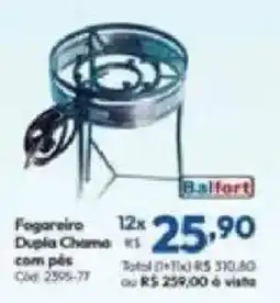 Lojas Becker Fogareiro dupla chama com pés oferta