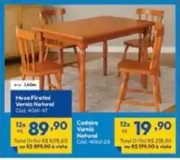 Lojas Becker Mesa Piratini Verniz Natural oferta