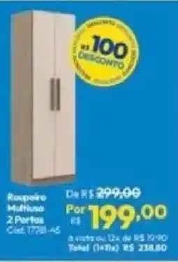 Lojas Becker Roupeiro Multifuso 2 Portas oferta