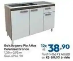 Lojas Becker Balcão para Pia Atlas Palermo/Branco oferta