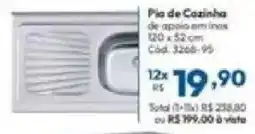 Lojas Becker Pia de cozinha de apoio em inox oferta