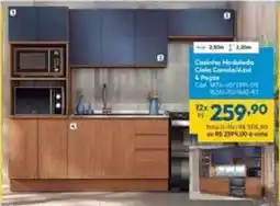 Lojas Becker Cozinha Modulada Cieia Canelal/Azul 4 Peças oferta