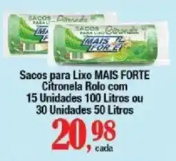 Supermercados Unidos Sacos para lixo mais forte citronela rolo oferta