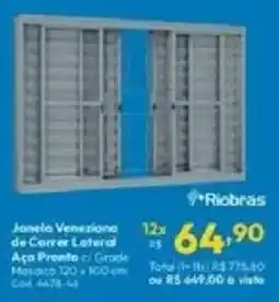 Lojas Becker Janela veneziana de correr lateral aço pronta oferta