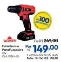 Lojas Becker Furadeira e Parafusadeira 12v oferta