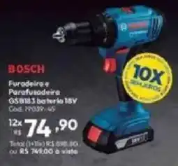 Lojas Becker Furadeira e Parafusadeira G5 B18 3 bateria 18V oferta