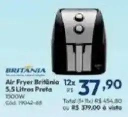 Lojas Becker Air Fryer Britânia 5,5 Litros Preta oferta