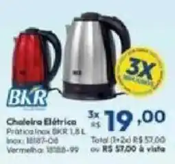 Lojas Becker Chaleira Elétrica Prática Inox BKR 1,8 L oferta