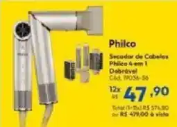 Lojas Becker Secador de Cabelos Philco 4 em 1 Dobrável oferta