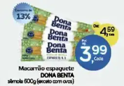Cometa Supermercados Macarrão espaguete dona benta oferta