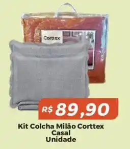 Mart Minas Kit Colcha Milão Corttex Casal oferta