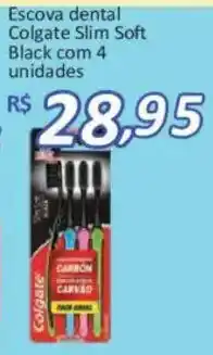 Supermercados Savegnago Escova dental Colgate Slim Soft Black com 4 unidades oferta