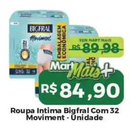 Mart Minas roupa intima bigfral com 32 moviment oferta
