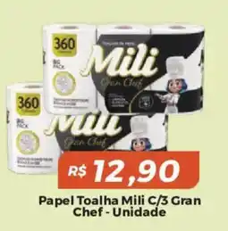 Mart Minas Papel toalha mili c/3 gran chef oferta