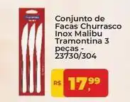 Tonin Superatacado Malibu - conjunto de facas churrasco inox tramontina 3 pecas oferta