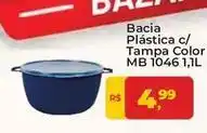 Mb - bacia plástica c/ tampa color mb 1046