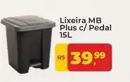 Tonin Superatacado Mb - lixeira plus c/ pedal 15l oferta