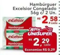 UniSuper Hambúrguer excelsior congelado oferta