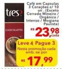 UniSuper Café em Capsulas 3 Corações oferta