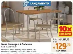 Deltasul Mesa noruega + 4 cadeiras oferta