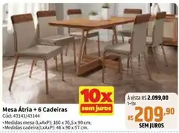 Deltasul Mesa átria + 6 cadeiras oferta