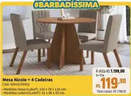 Deltasul Mesa nicole + 4 cadeiras oferta