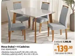 Deltasul Mesa dubai + 4 cadeiras oferta