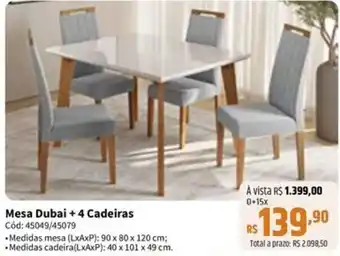 Mesa dubai + 4 cadeiras