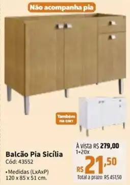 Deltasul Balcão Pia Sicília oferta