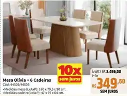 Deltasul Mesa olívia + 6 cadeiras oferta