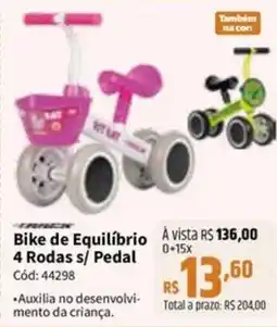Deltasul Bike de Equilíbrio 4 Rodas s/ Pedal oferta
