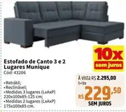 Deltasul Estofado de Canto 3 e 2 Lugares Munique oferta