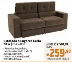 Deltasul Estofado 4 Lugares Carlo New oferta