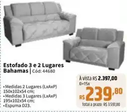 Deltasul Estofado 3 e 2 Lugares Bahamas oferta