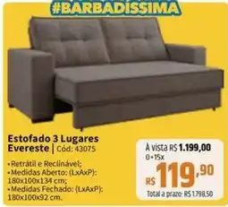 Deltasul Estofado 3 Lugares Evereste oferta