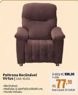 Deltasul Poltrona Reclinável Virtus oferta